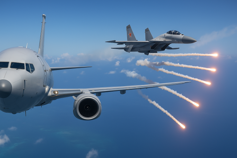 China accuses Australia of airspace intrusion after near-miss flare encounter