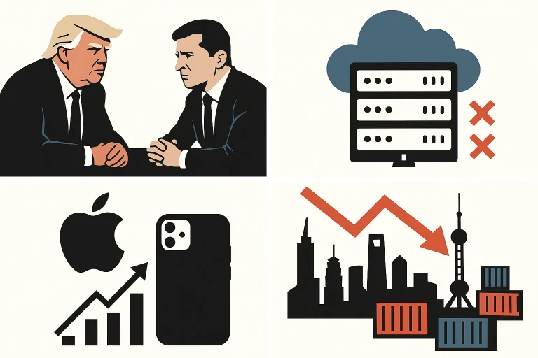 Evening digest: AWS outage, Apple near $4 trillion mark, China’s slow growth