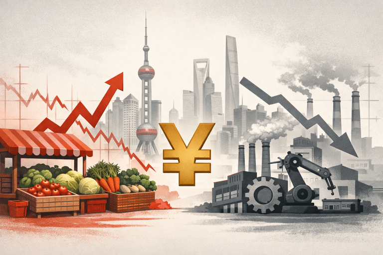 China inflation hits near three-year high while factory deflation drags on demand